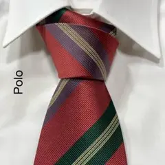 TG2705 Polo ポロ ストライプ ヴィンテージ シルク ネクタイ 国産品
