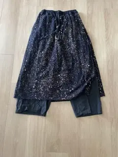星空模様 フレアスカート 黒 ちょっとエスニック