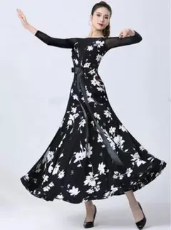 スタンダード練習用ワンピース★花柄デザイン