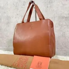激レア✨ロエベ ハンドバッグ アナグラム ゴールド金具 オールレザー ブラウン