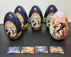 【収納】鬼滅の刃　遊郭編　宇随天元　堕姫　卵型缶 5個セット　缶のみ　お菓子なし