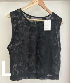 新品未使用タグ付き♡linoluce 花柄刺繍ノースリーブ Lサイズ
