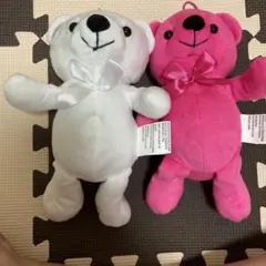 推しカラー　推し活動ぬいぐるみ　くま　白　ピンク