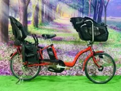 ❷ 4635子供乗せ電動自転車パナソニック3人乗り新品20インチ良好バッテリー