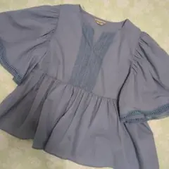 未使用!!Samansa Mos2 ライトブルー ブラウス