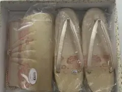 草履とバッグのセット LLサイズ 金色