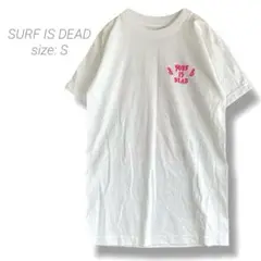 【サーフイズデッド】バックプリント半袖Tシャツ S 白 ネオンカラー 綿100%