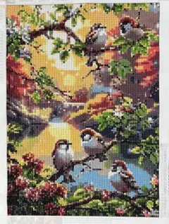 ダイヤモンドアート完成品　約25×35（余白含まず）丸