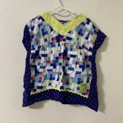 カラフル四角形デザインシャツ 90cm