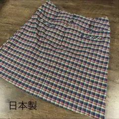 日本製 チェック柄 タイトスカート M