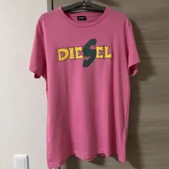 DIESEL ディーゼル】ロゴプリント Tシャツ ピンク メンズ　Lサイズ