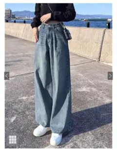 ルーズワイドデニムパンツ　デニム　ワイドパンツ　グレイル24時間以内発送