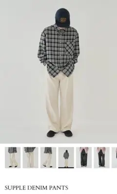 【Bargiee】 SUPPLE DENIM PANTS アイボリー Mサイズ