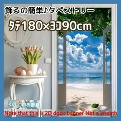 タペストリー 背景布 夏 海 ドア 扉 砂浜 ビーチ インテリア S21f