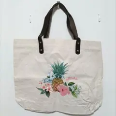 hawaii　ハワイで購入　フラワー刺繍　トートバッグ