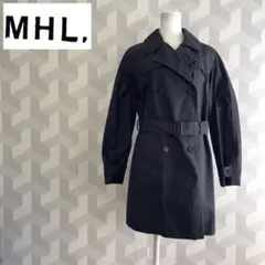 【MHL.】美品 日本製 オイルドコットン ハーフコート 黒マーガレットハウエル