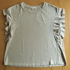 INGNI ベージュ フリル ノースリーブ Tシャツ