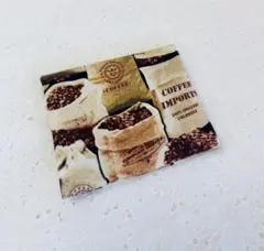 ハンカチのようなサニタリーケース ・マルチケース　コーヒー柄ハンドメイド