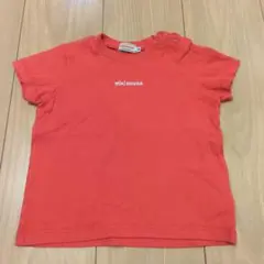 【美品】miki HOUSE 赤 Tシャツ 90　シンプル　ロゴ　男女兼用