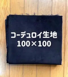 ブラック・黒 コーデュロイ生地 100×100cm