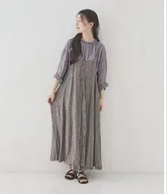 nest Robe　リネンガーゼギンガムキャミドレス
