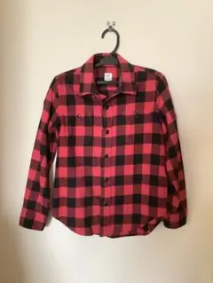GAP KIDS 赤と黒のチェック長袖シャツ M