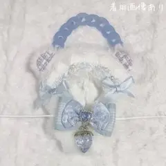 ぬい服　ちびぐるみ　ホワイト×ブルー　くま