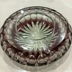 切子　灰皿　ガラス　アンティーク　年代物