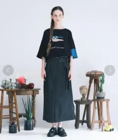 美品ベッドサイドドラマ　22ss Twist Wrap Denim Skirt