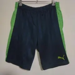 PUMA プーマ ジャージ ハーフパンツ Sサイズ ネイビー／グリーンライン