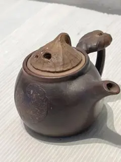 煎茶道具　秋田焼　奥田道遊造　からくり　蛙急須　だるま湯呑　3点　M　7679 煎茶道具 秋田焼 奥田道遊造 からくり 蛙急須 だるま湯呑 3点 M 7679