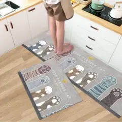 2枚セット　猫の手 キッチンマット 玄関マット バスマット ラグ マット