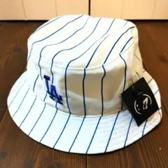 47 LAロゴ ストライプ バケットハット ベースボール 白