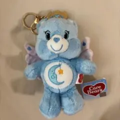 Care Bears ブルー水色羽付きキーホルダー　エンジェルケアベア