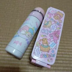 サンリオ　キキララ　ランチ二段弁当箱/保冷水筒　2点セット