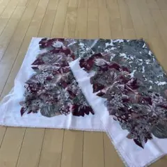 大判ストール 葉と果実のプリント