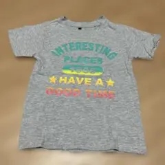 グレー Tシャツ プリント入り 100cm~