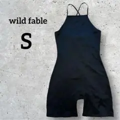希少✨wild fable 【S】ブラック オールインワン　ショートパンツ　黒