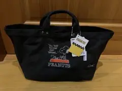 PEANUTS スヌーピー キャンパス トートバッグ ★ブラック★(•"●)★