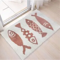 玄関マット Pracfalt おしゃれ ドアマット 洗える 風水 北欧 魚柄