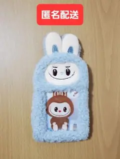 ラブブ LABUBU うさぎ耳 パスケース カードホルダー ブルー 定期入れ