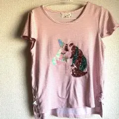 セール中‼️可愛い　ユニコーン スパンコール Tシャツ ピンク