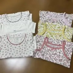西松屋　メッシュインナー6枚set 美品！！　キャミ　半袖　花柄　さくらんぼ