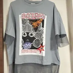 Scolar グレー オーバーサイズTシャツ