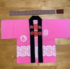 法被、はっぴ、キッズ、祭、ピンク　90