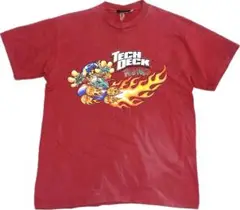 TECK DECK　Solid Rock　Tシャツ　サイズL　レッド　コットン