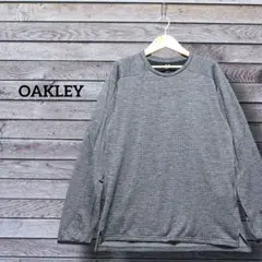 ga507)【美品】オークリー グリッドフリース クルーネックシャツ グレー L