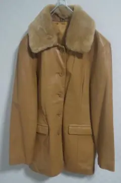 ファー付き Gianni Valentino ラムレザー 羊革ジャケット11号
