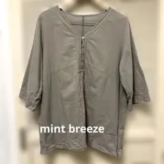 mint breezeカーキ 五分袖 Vネック チュニック　10