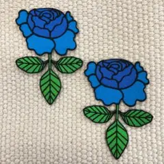 刺繍ワッペン　バラ　花　大　2枚セット